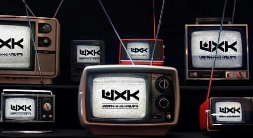 Retro televisions displaying the UXK logo — Real Talk vlogs coming soon