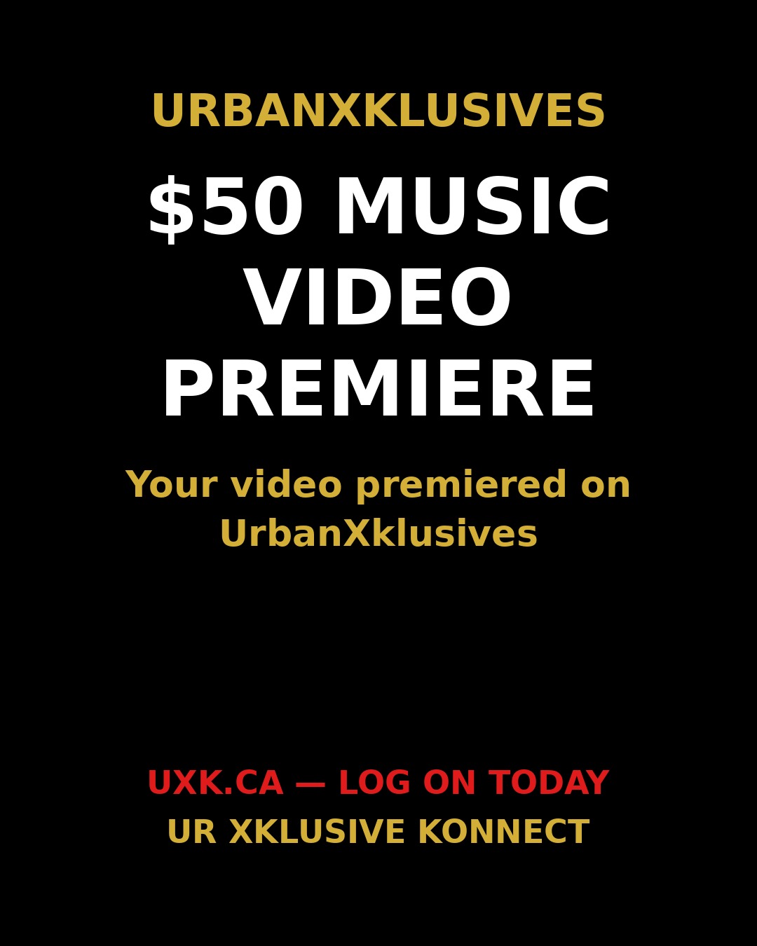 $50 Music Video Premiere gig card