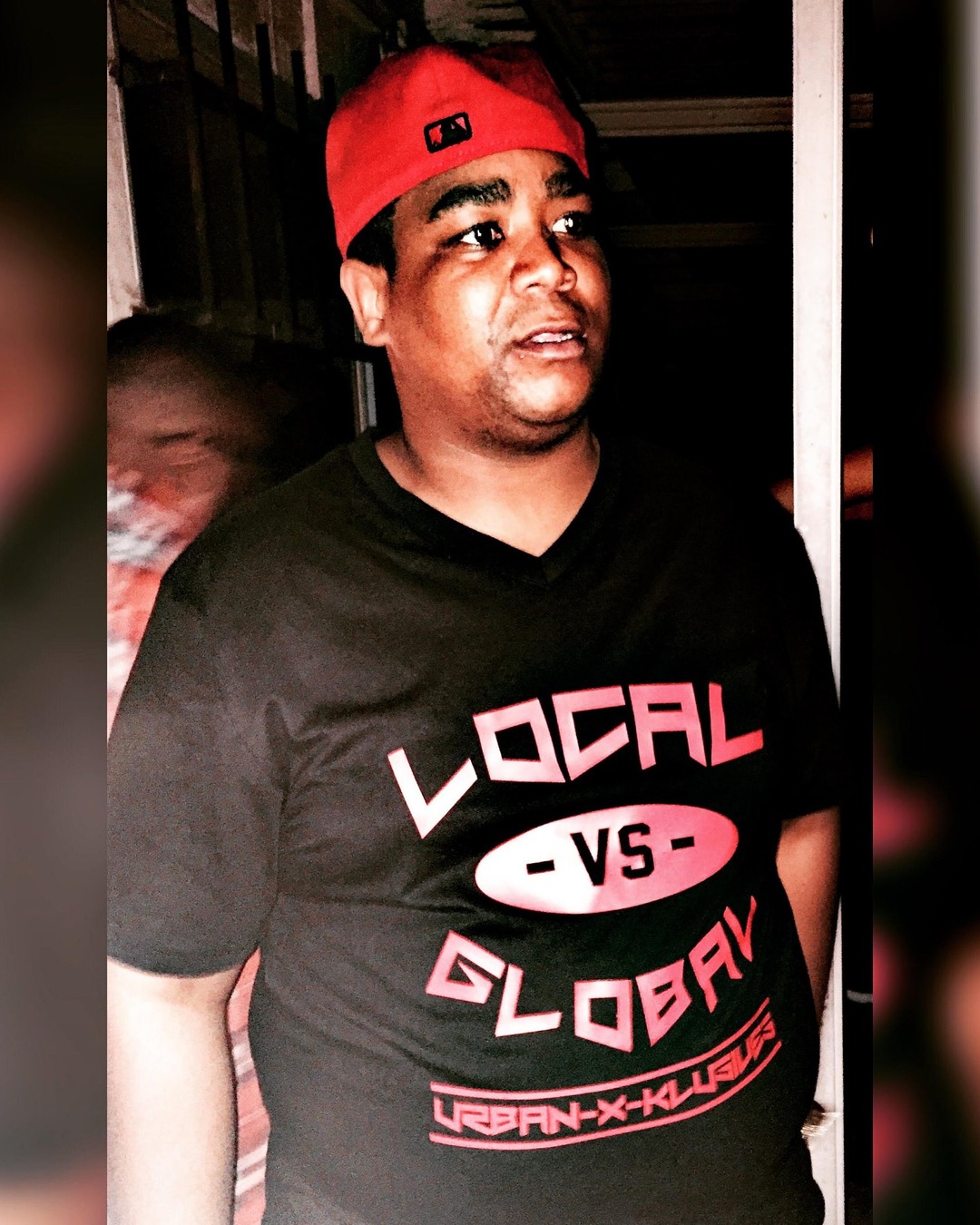 Local vs Global campaign shirt — Urban-X-Klusives, worn in California