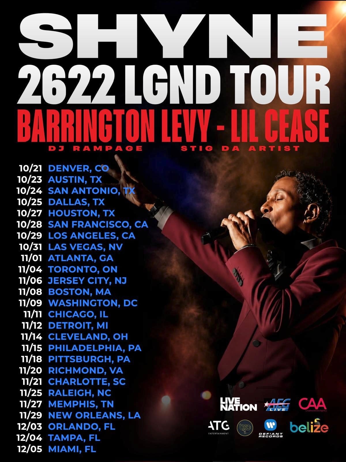 Shyne 2622 LGND Tour official poster — Toronto November 4