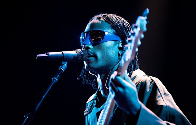 Steve Lacy performing on the Mojave Stage at Coachella 2022